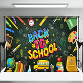 Aperturee - Colorful Blackboard Pencil Back To School Backdrop